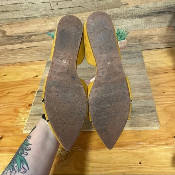 ModCloth mustard Yellow Weave Between pointy toe ballet flats women’s size 8.5 - Picture 5 of 6